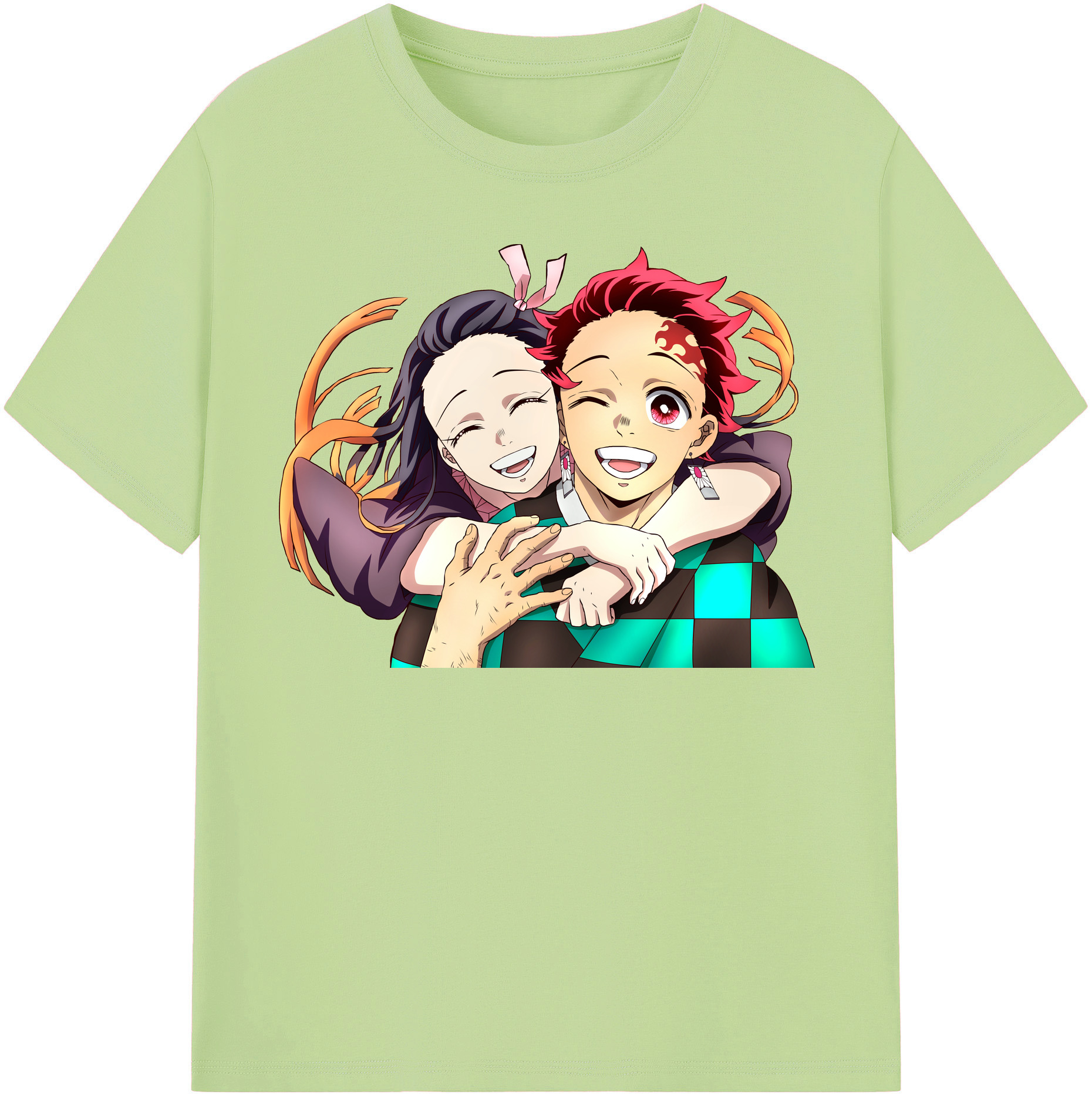（画像用） 鬼滅の刃（きめつのやいば）竈門 禰󠄀豆子／かまど ねずこ Kamado Nezuko 綿100％半袖Tシャツ（フロントプリント）